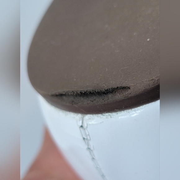 Schutz Raika Patent Leather Lace-Up Ballet Flats White Size 9.5B - Picture 3 of 16